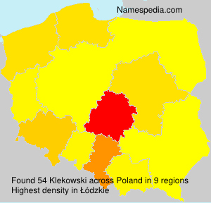 Surname Klekowski in Poland Surname Klekowski in Poland
