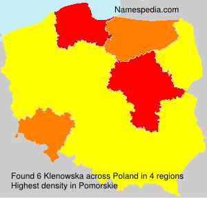 Surname Klenowska in Poland Surname Klenowska in Poland