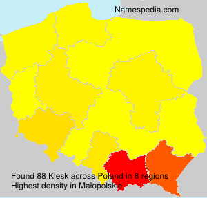 Surname Klesk in Poland Surname Klesk in Poland