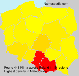 Surname Klima in Poland Surname Klima in Poland