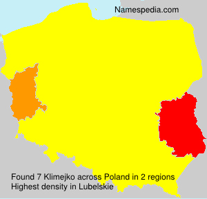 Surname Klimejko in Poland Surname Klimejko in Poland