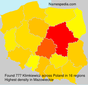 Surname Klimkiewicz in Poland Surname Klimkiewicz in Poland