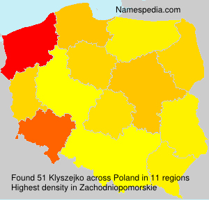 Surname Klyszejko in Poland Surname Klyszejko in Poland
