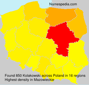 Surname Kolakowski in Poland Surname Kolakowski in Poland