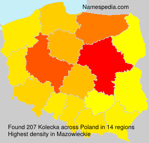 Surname Kolecka in Poland Surname Kolecka in Poland