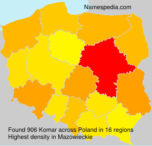 Surname Komar in Poland Surname Komar in Poland