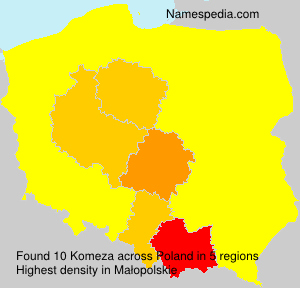 Surname Komeza in Poland Surname Komeza in Poland