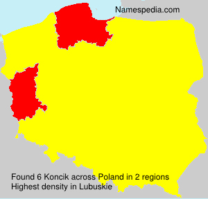 Surname Koncik in Poland Surname Koncik in Poland