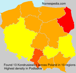 Surname Kondrusiewicz in Poland Surname Kondrusiewicz in Poland