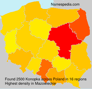 Surname Konopka in Poland Surname Konopka in Poland