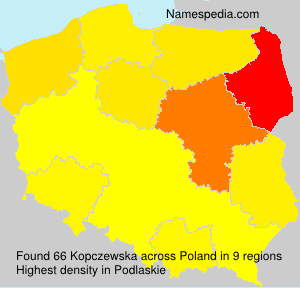 Surname Kopczewska in Poland Surname Kopczewska in Poland