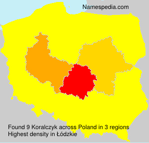 Surname Koralczyk in Poland