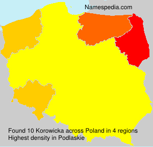 Surname Korowicka in Poland Surname Korowicka in Poland