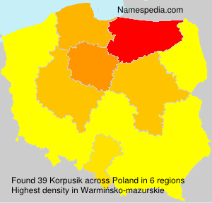 Surname Korpusik in Poland Surname Korpusik in Poland