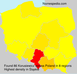 Surname Korusiewicz in Poland Surname Korusiewicz in Poland