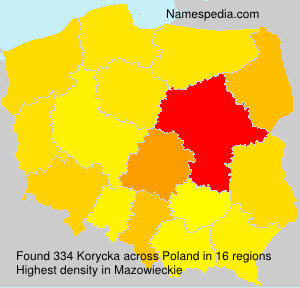 Surname Korycka in Poland Surname Korycka in Poland