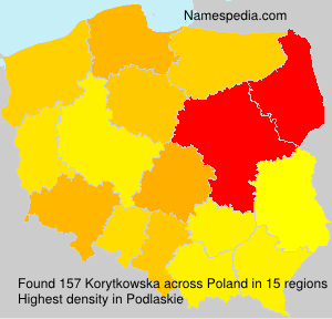 Surname Korytkowska in Poland Surname Korytkowska in Poland