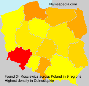 Surname Kosciewicz in Poland Surname Kosciewicz in Poland