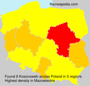 Surname Kosonowski in Poland Surname Kosonowski in Poland