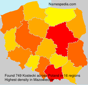 Surname Kostecki in Poland Surname Kostecki in Poland