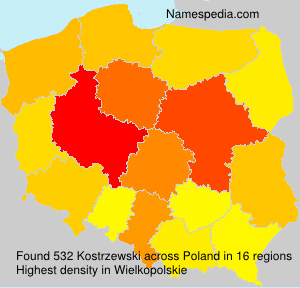 Surname Kostrzewski in Poland Surname Kostrzewski in Poland