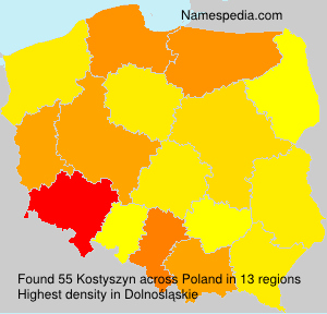 Surname Kostyszyn in Poland Surname Kostyszyn in Poland
