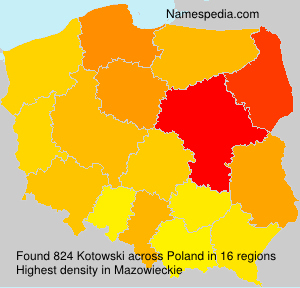 Surname Kotowski in Poland Surname Kotowski in Poland