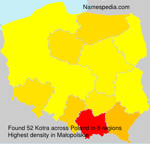 Surname Kotra in Poland Surname Kotra in Poland