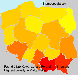 Surname Kowal in Poland Surname Kowal in Poland