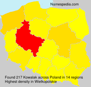 Surname Kowalak in Poland