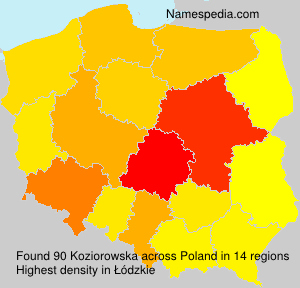 Surname Koziorowska in Poland Surname Koziorowska in Poland