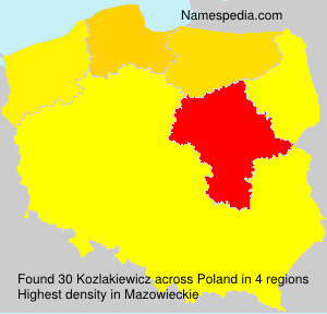 Surname Kozlakiewicz in Poland Surname Kozlakiewicz in Poland