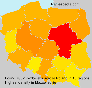 Surname Kozlowska in Poland