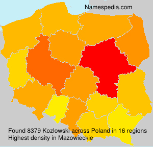 Surname Kozlowski in Poland Surname Kozlowski in Poland