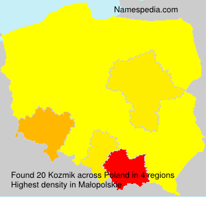 Surname Kozmik in Poland Surname Kozmik in Poland