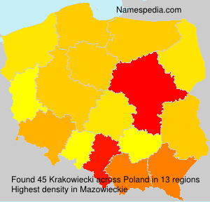 Surname Krakowiecki in Poland