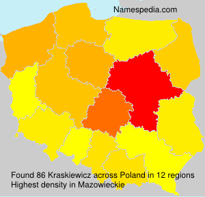 Surname Kraskiewicz in Poland Surname Kraskiewicz in Poland