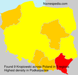 Surname Kropiowski in Poland Surname Kropiowski in Poland