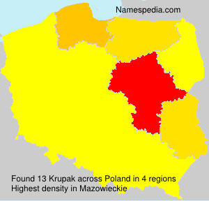 Surname Krupak in Poland Surname Krupak in Poland