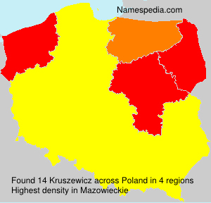 Surname Kruszewicz in Poland Surname Kruszewicz in Poland
