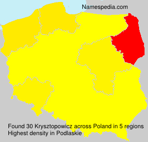 Surname Krysztopowicz in Poland Surname Krysztopowicz in Poland