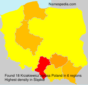 Surname Krzakiewicz in Poland Surname Krzakiewicz in Poland