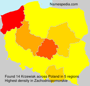 Surname Krzewiak in Poland Surname Krzewiak in Poland