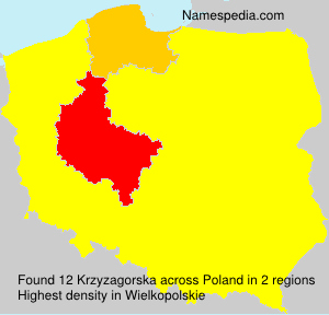Surname Krzyzagorska in Poland