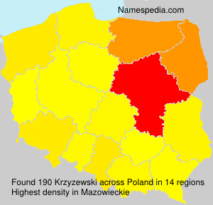 Surname Krzyzewski in Poland Surname Krzyzewski in Poland