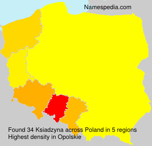 Surname Ksiadzyna in Poland Surname Ksiadzyna in Poland