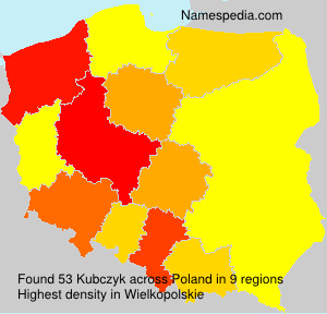 Surname Kubczyk in Poland Surname Kubczyk in Poland