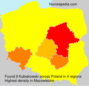 Surname Kubiakowski in Poland Surname Kubiakowski in Poland