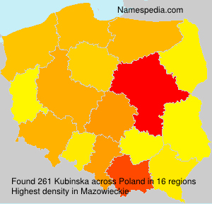 Surname Kubinska in Poland