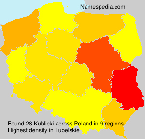 Surname Kublicki in Poland Surname Kublicki in Poland